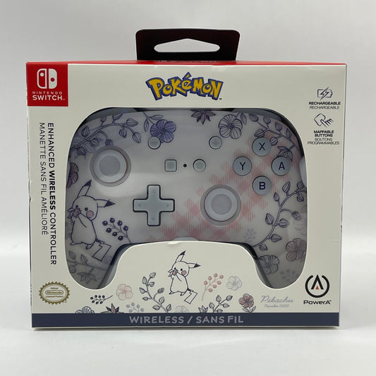 New PowerA Enhanced Wireless Controller Pokemon Pikachu Floral WLC001 For Switch