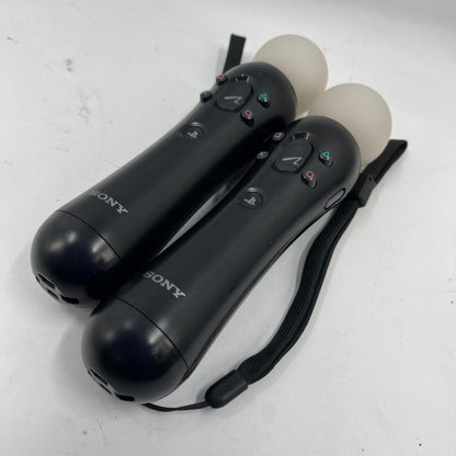 Sony PlayStation 3 PS3 Move Motion Controller Black CECH-ZCM1U Lot Of 2