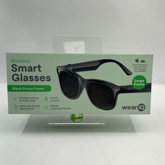 New WeariQ Wireless Bluetooth Smart Sunglasses Shiny Black SS-SHINYBC1LG