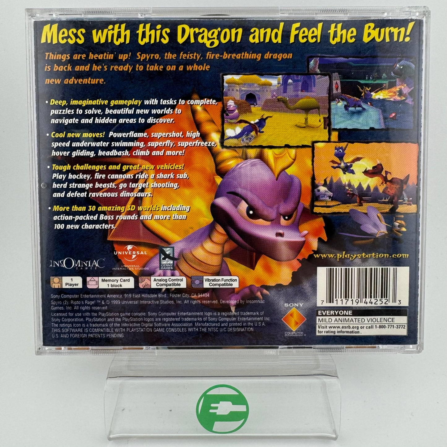Spyro Ripto's Rage (Sony PlayStation 1 PS1, 1999) Black Label