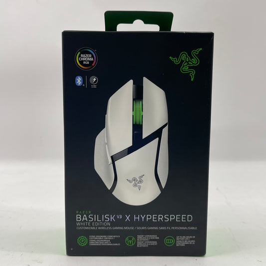 New Razer Basilisk V3 X Hyperspeed White Edition Gaming Mouse RZ01-0487