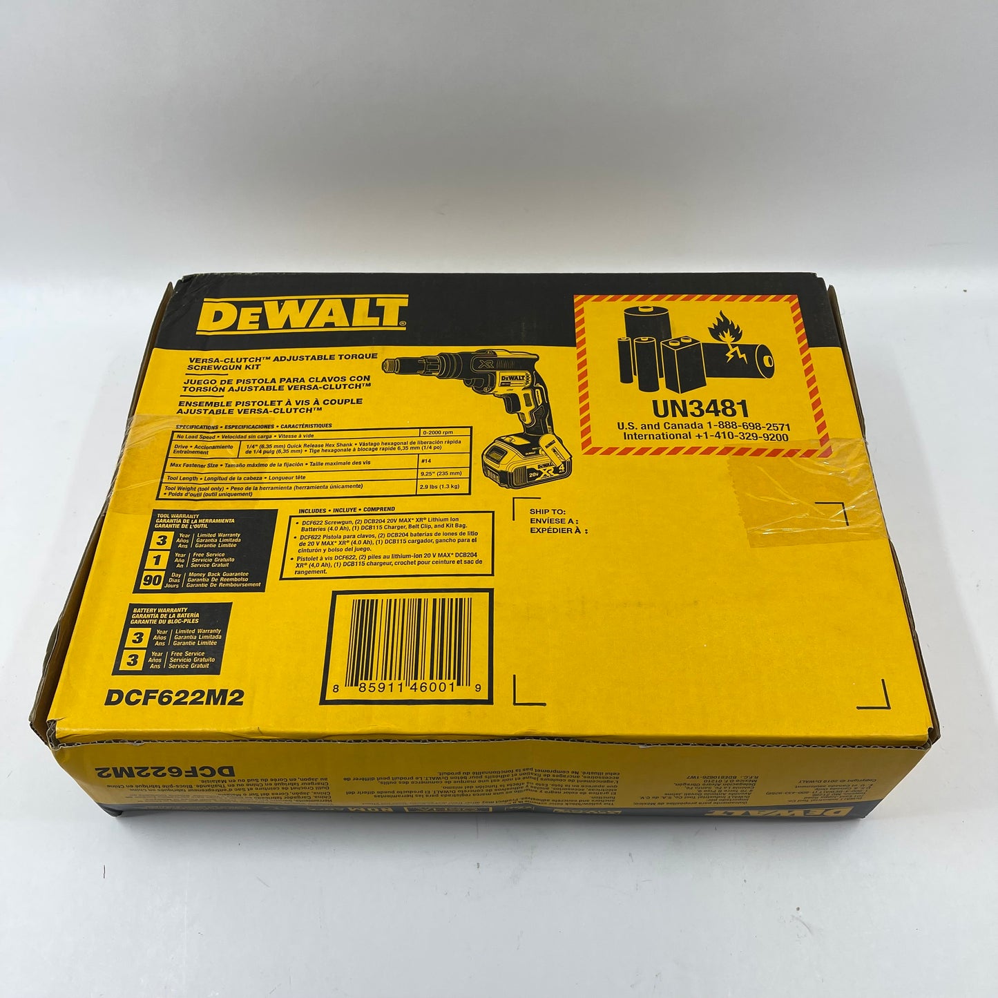New DeWalt DCF622M2 20V Adjustable Torque Screwgun Kit