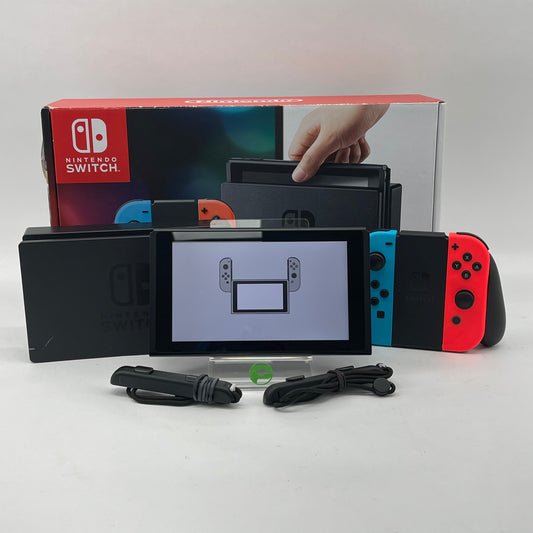 Nintendo Switch v1 Video Game Console HAC-001 Neon Red/Neon Blue