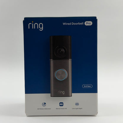 New Ring Wired Doorbell Pro 3rd Gen Wired Doorbell Camera Deep Silver