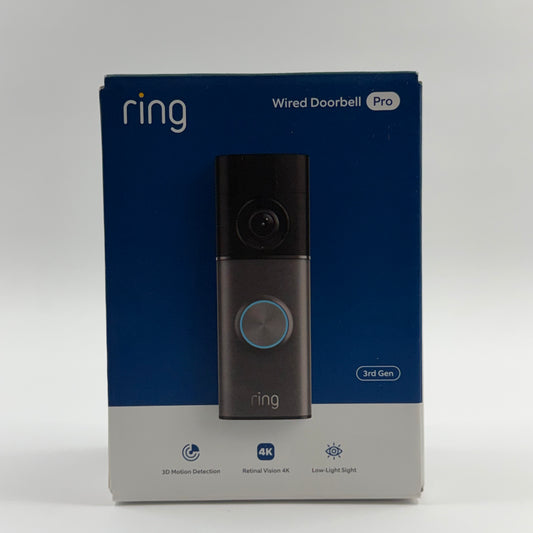 New Ring Wired Doorbell Pro 3rd Gen Wired Doorbell Camera Deep Silver