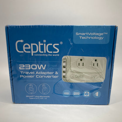 New Ceptics 230W Travel Adapter & Power Converter  PU-200X-WS