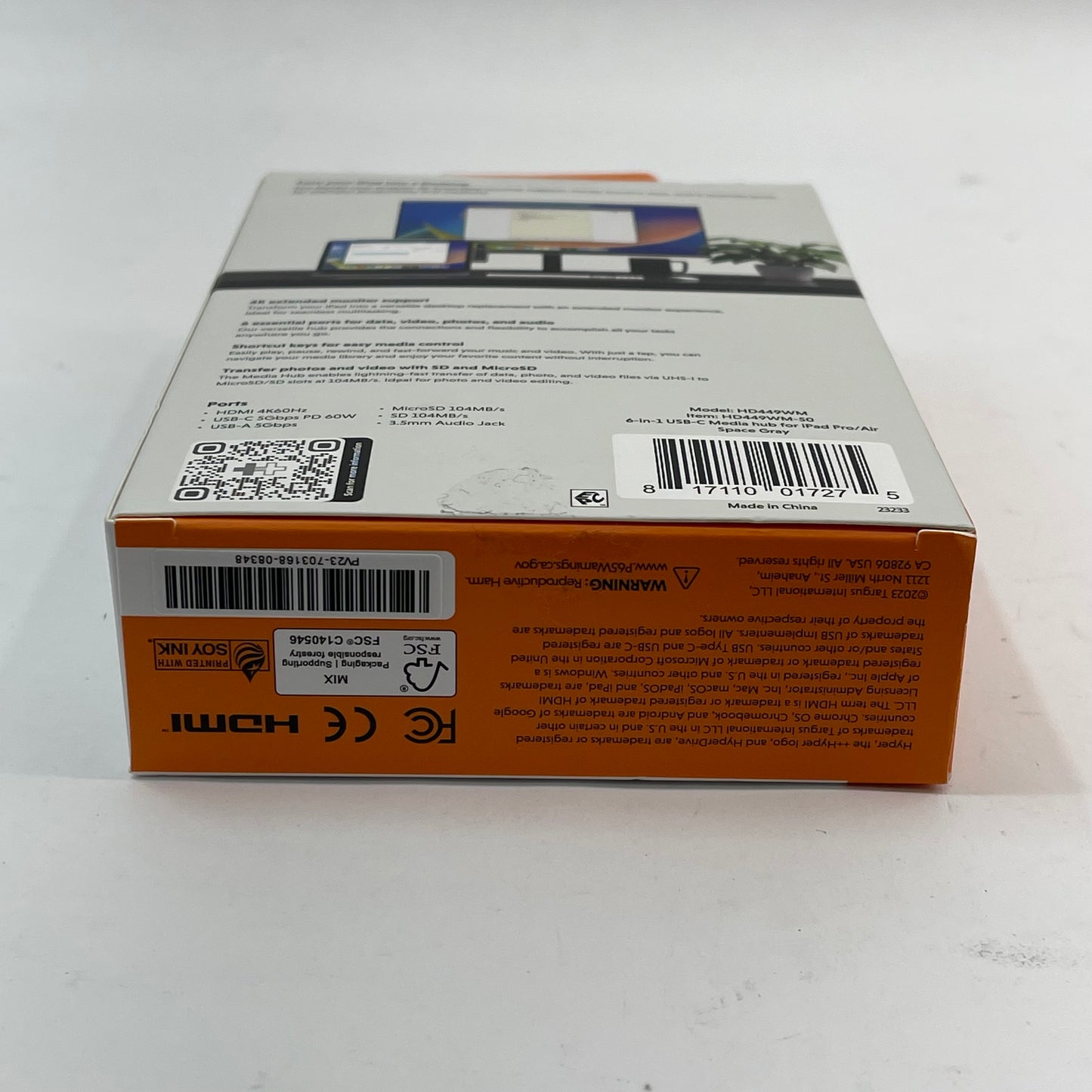 New Hyper HyperDrive 6-In-1 USB-C Media Hub HD449WM For iPad Pro/iPad Air