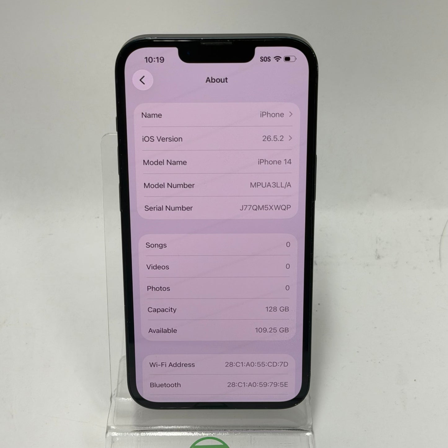 Factory Unlocked Apple iPhone 14 128GB Midnight MPUA3LL/A