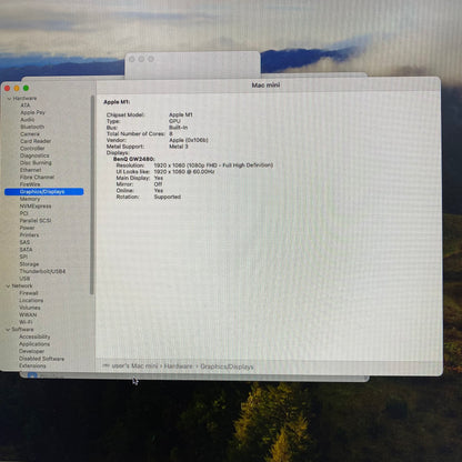 2020 Apple Mac Mini M1 3.2GHz 8GB RAM 256GB SSD Silver A2348