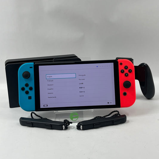 Nintendo Switch OLED Video Game Console HEG-001 Neon Red/Neon Blue