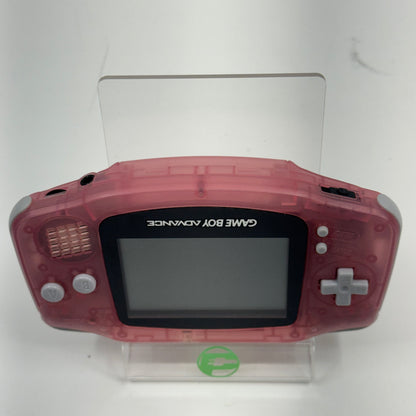 Nintendo Game Boy Advance Handheld Game Console Only AGB-001 Clear Pink Fuschia