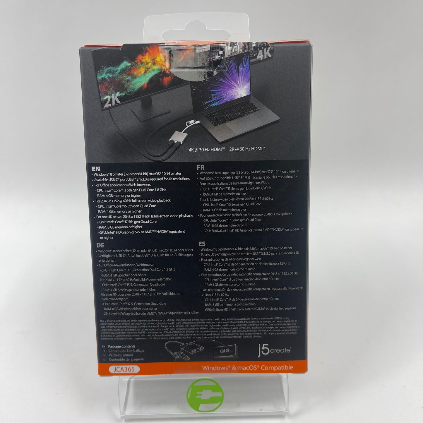 New j5create USB-C to Dual HDMI  Multi-Monitor Adapter JCA365