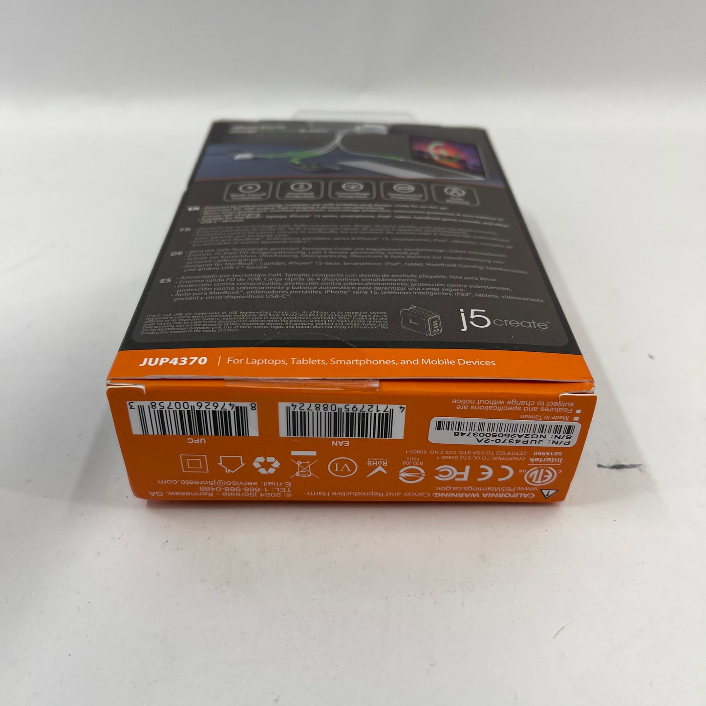 New j5create 70W GaN USB-C 4-Port Charger Power Adapter JUP4370