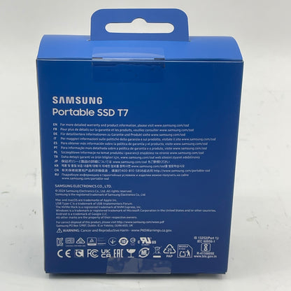 New Samsung T7 2TB USB-C to USB-A/USB-C Portable SSD MU-PC2T0H