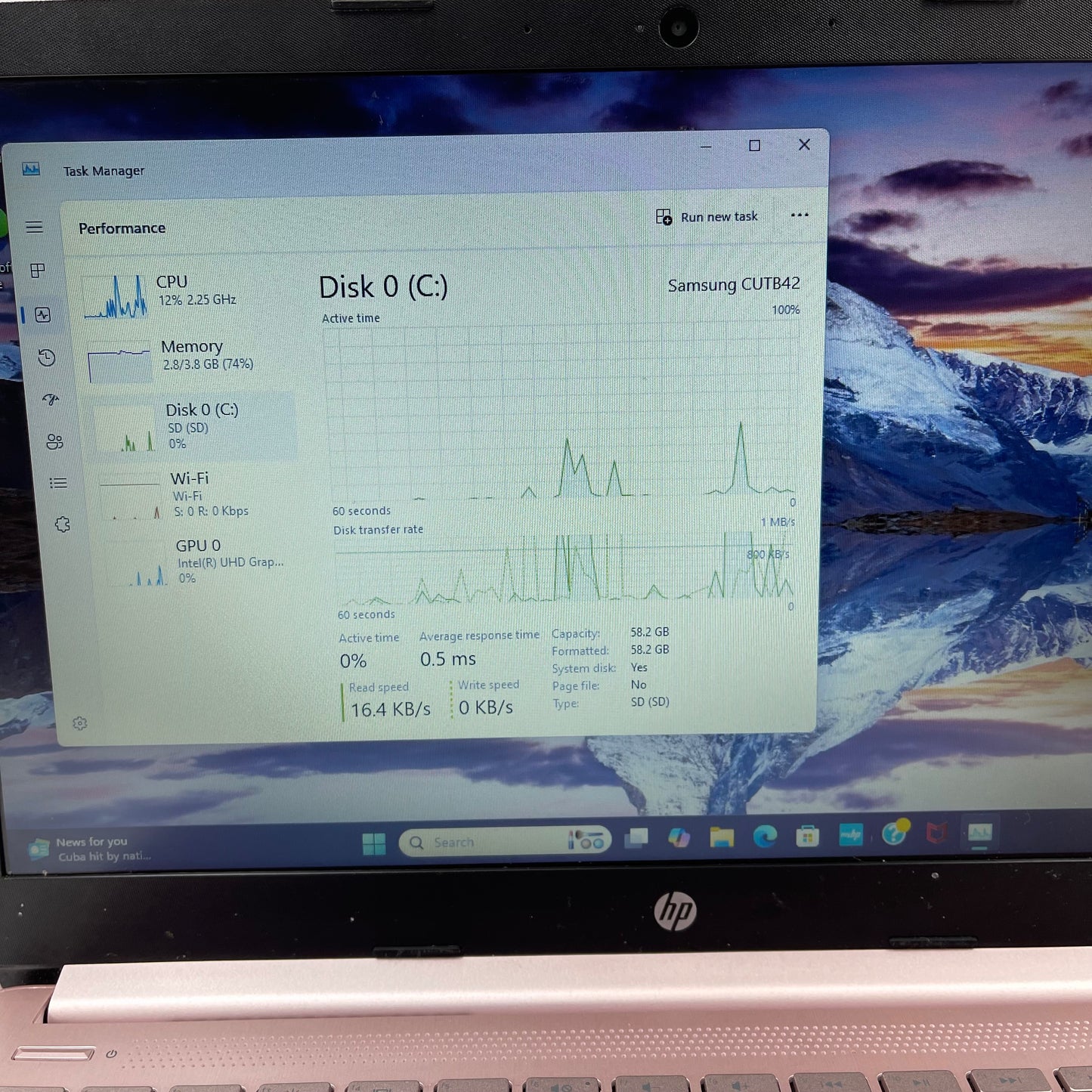 HP Laptop 14-cf2112wm 14" Celeron N4120 1.1GHz 4GB RAM 64GB SSD