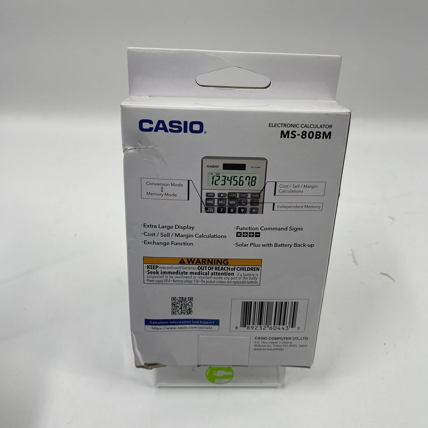 New Casio Portable Desktop Calculator MS-80BM