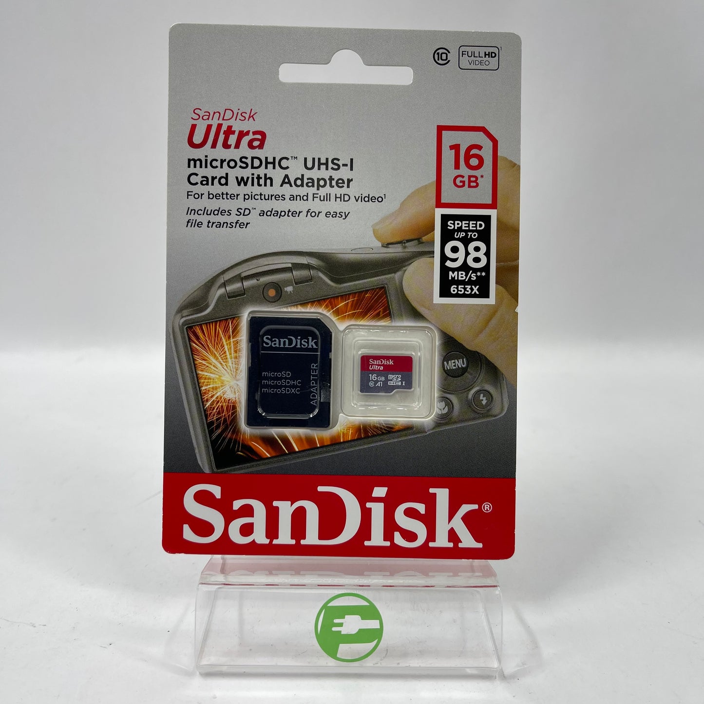 New SanDisk Ultra 16GB microSDHC UHS-I Card & Adapter SDSQUNC-016G-AN6IA