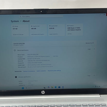 HP Laptop 17-CP2196NR 17.3" Ryzen 3 7320U 2.4GHz 8GB RAM 500GB SSD