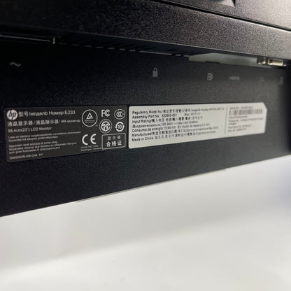 HP 23" EliteDisplay E233 LED-backlit LCD IPS LED 60Hz Business Monitor