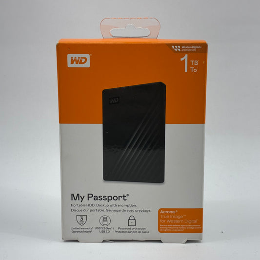 New Western Digital WD Portable My Passport 1TB USB 3.2 Gen 1/USB 3.0 HDD
