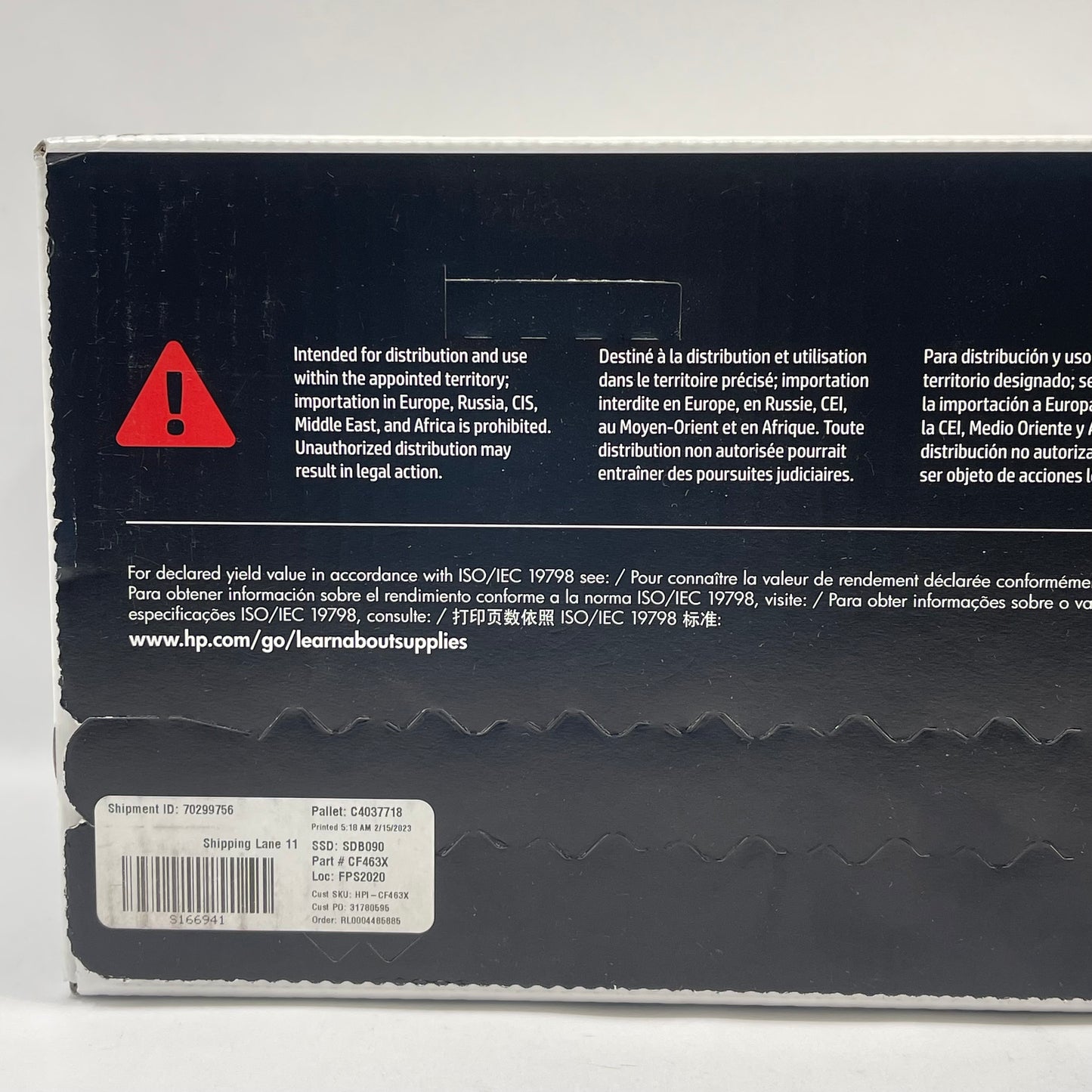 New HP 656X CF463X Magenta Toner Cartridge Prod Date Oct 2022