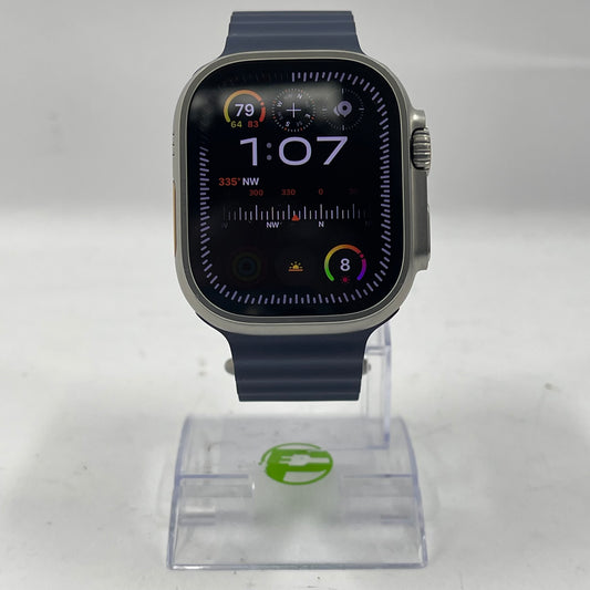 Unlocked Apple Watch Ultra 2 49MM Natural Titanium Blue Ocean Band A2986