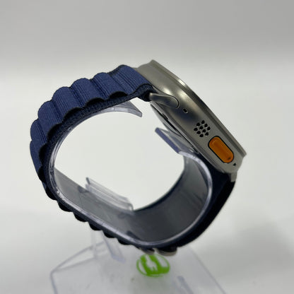 Unlocked Apple Watch Ultra 49MM Natural Titanium Blue Alpine Loop MQEU3LL/A