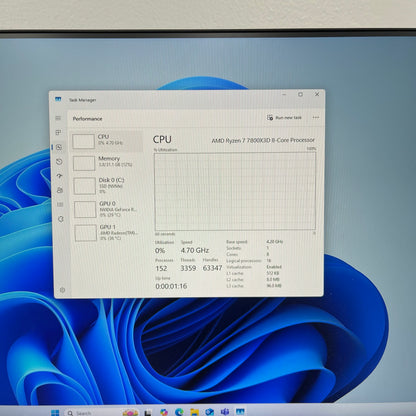 Custom PC Ryzen 7 7800X3D 4.20GHz 32GB RAM 1TB SSD Nvidia GeForce RTX 3070