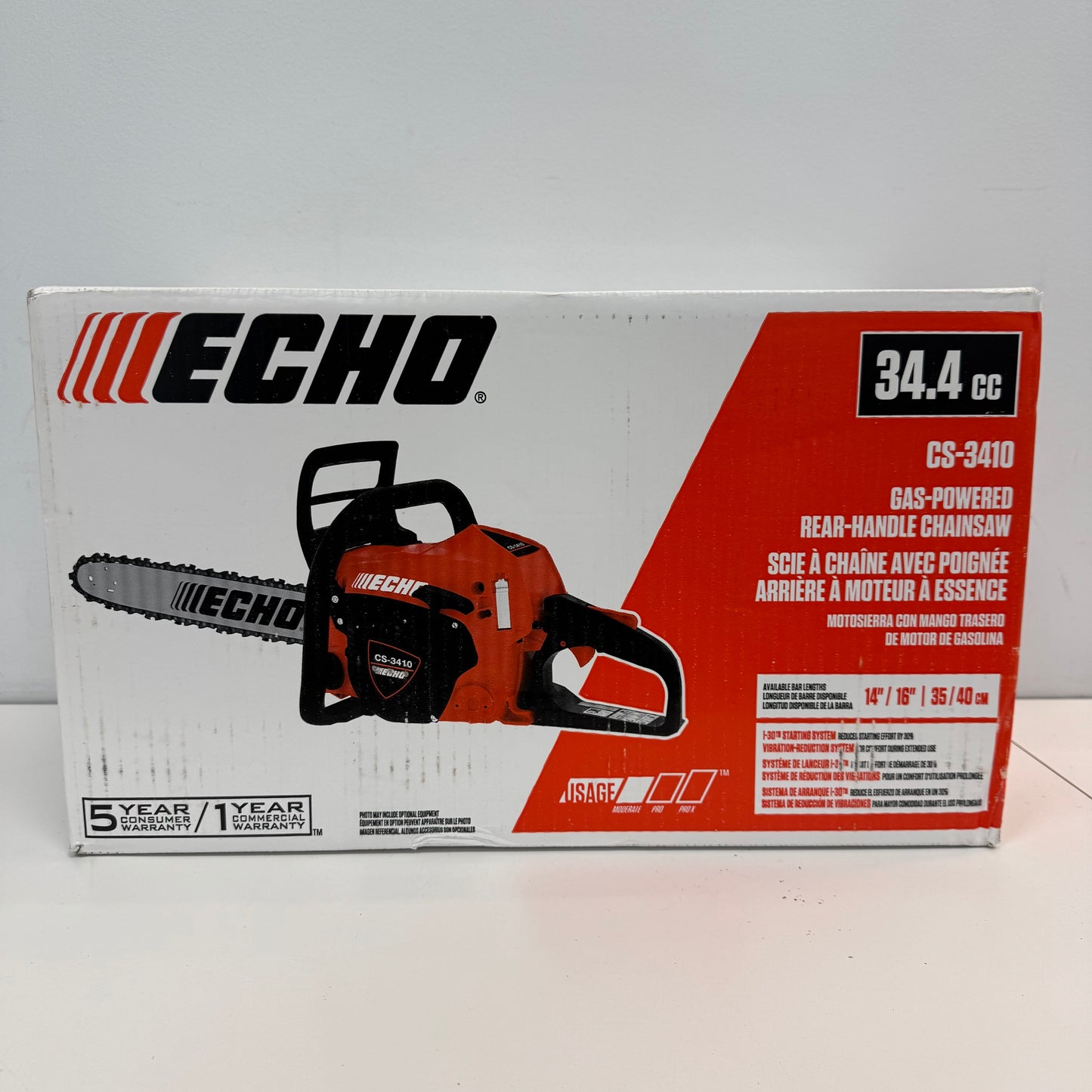New Echo CS-3410 Gas Powered Rear Handle Chainsaw