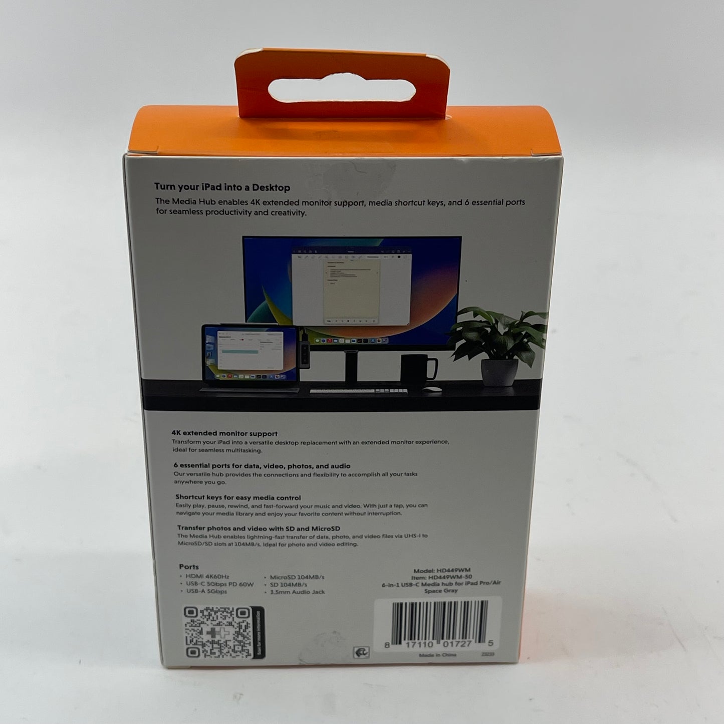 New Hyper HyperDrive 6-In-1 USB-C Media Hub HD449WM For iPad Pro/iPad Air