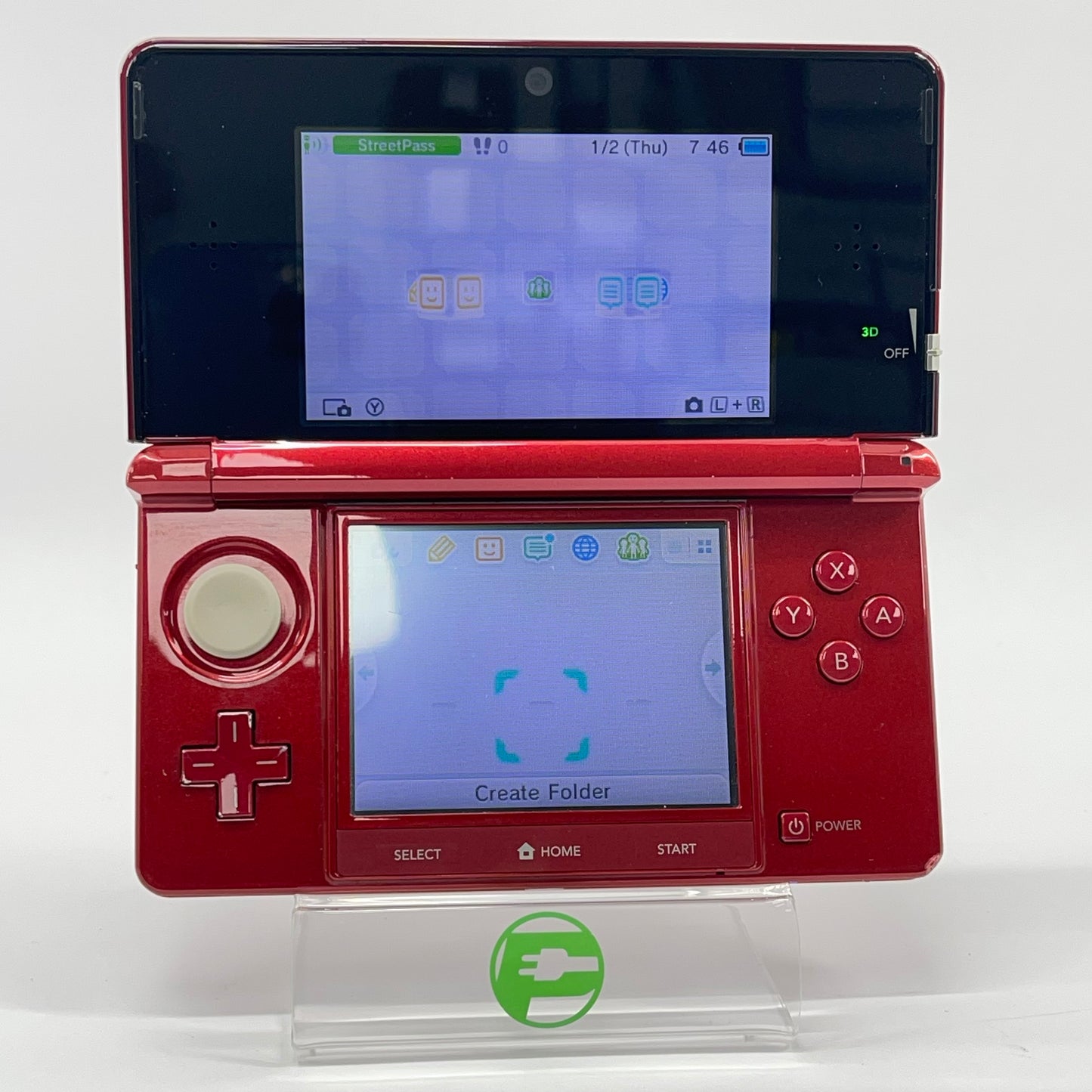 Nintendo 3DS Handheld Game Console CTR-001 Metallic Red