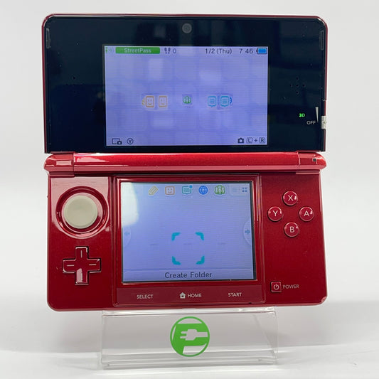 Nintendo 3DS Handheld Game Console CTR-001 Metallic Red