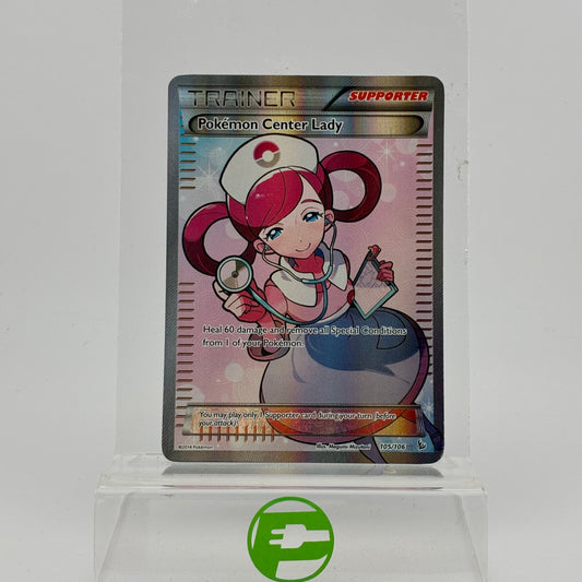 Pokémon TCG Flashfire Pokemon Center Lady 105/106 Holo English LP