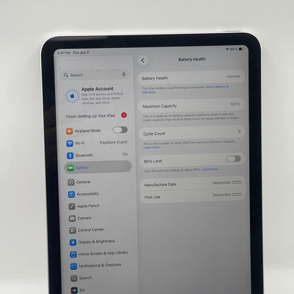 WiFi Only Apple iPad 11" (A16) 128GB Silver MD3Y4LL/A