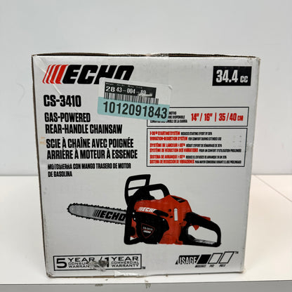 New Echo CS-3410 Gas Powered Rear Handle Chainsaw