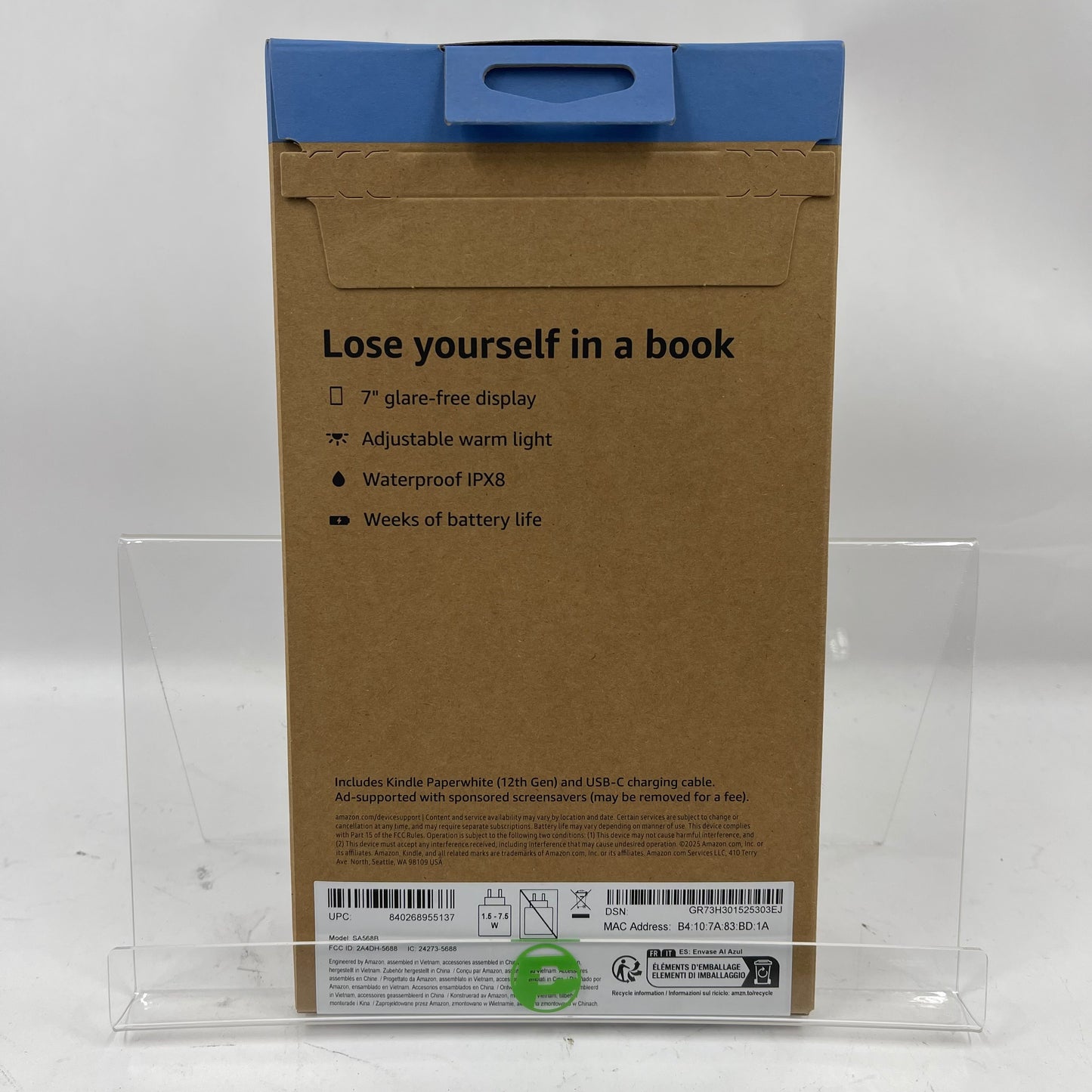 New WiFi Only Amazon kindle paperwhite 12th Gen 16GB Jade SA568B