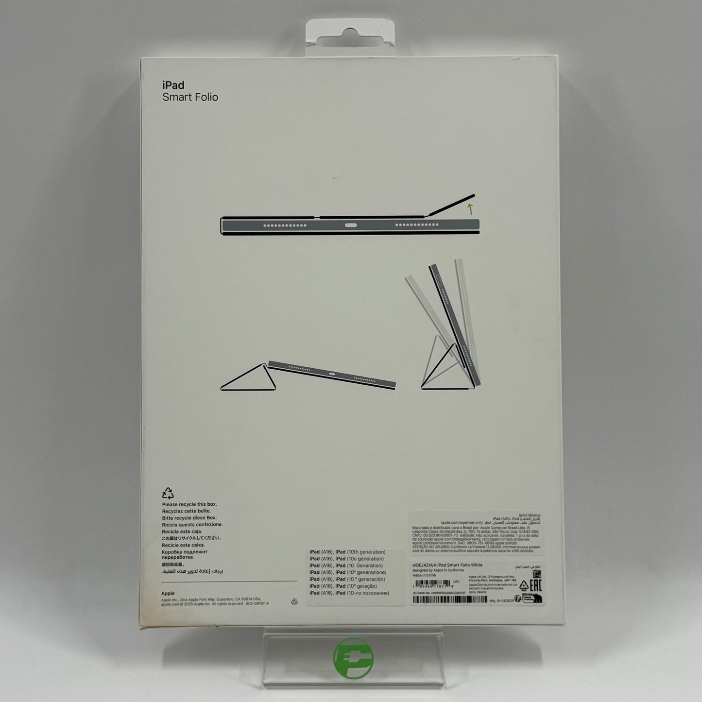 New Apple Smart Folio for iPad (A16, 10th Gen) 11" Smart Folio White MDEJ4ZM/A