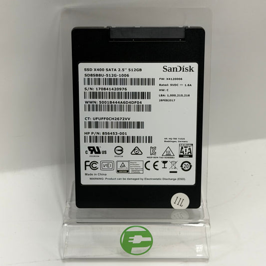 SanDisk 2.5" X400 512GB SATA III 6Gbps SSD SD8SB8U-512G-1006