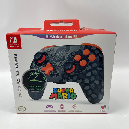 New PDP Rematch Glow Wireless Controller Blackout Bowser Edition For Switch