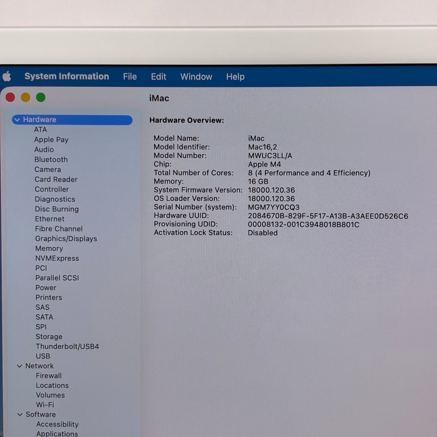 2024 Apple iMac 24" M4 8 Core 4.5GHz 16GB RAM 256GB SSD Silver A3247