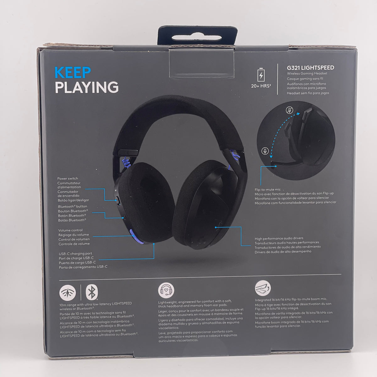 New Logitech G321 Lightspeed Wireless Gaming Headset Black 981-001562