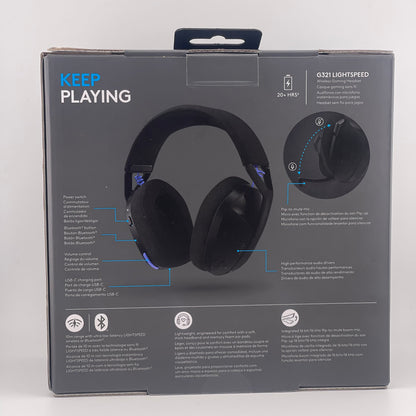 New Logitech G321 Lightspeed Wireless Gaming Headset Black 981-001562