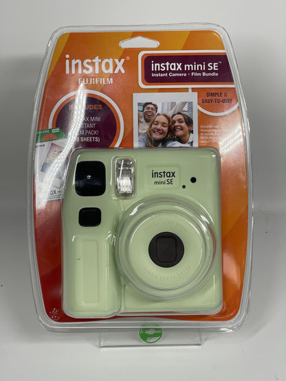 New Fujifilm Instax Mini SE Instant Film Camera Green Blister Bundle