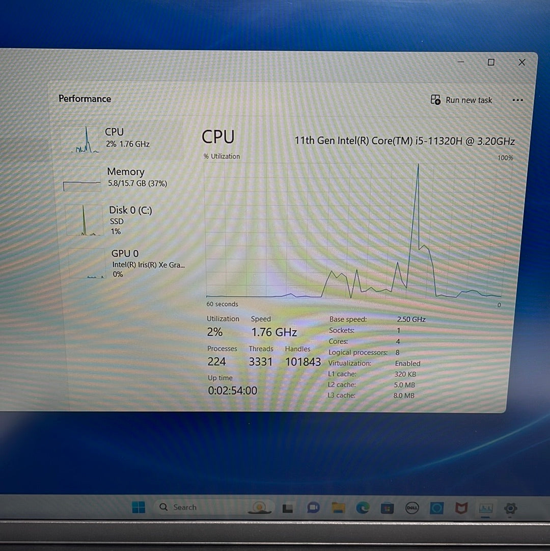 Dell Inspiron 5510 15" i5-11320H 2.5GHz 16GB RAM 256GB SSD