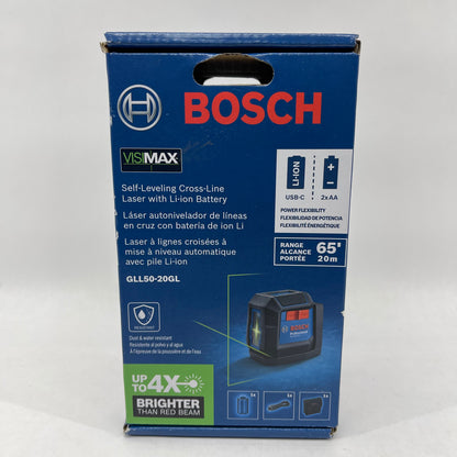 New Bosch GLL50-20GL Self-Leveling Cross-Line Laser Level