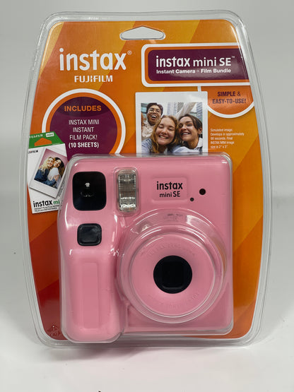 New Fujifilm Instax Mini SE Instant Film Camera Pink Blister Bundle