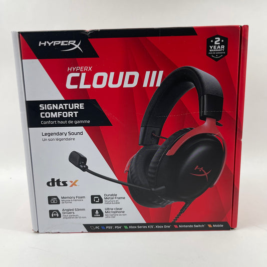 New HyperX Cloud III Wired Gaming Headset Black 727A9A6 Multi-Platform