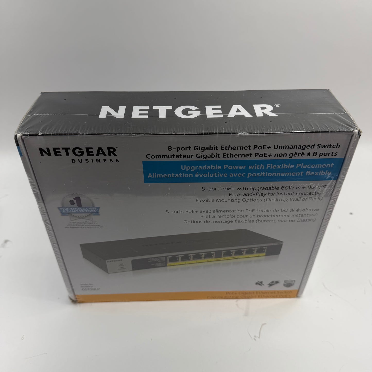 New Netgear 8-Port Gigabit Ethernet  Unmanaged PoE Switch GS108LP