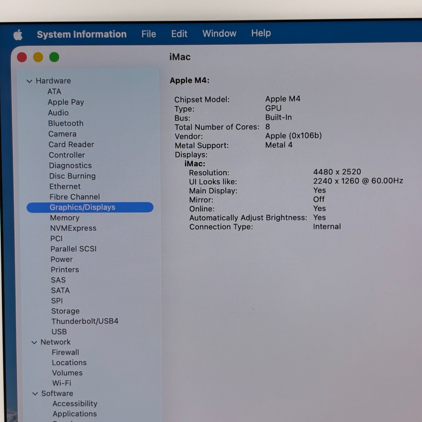 2024 Apple iMac 24" M4 8 Core 4.5GHz 16GB RAM 256GB SSD Silver A3247