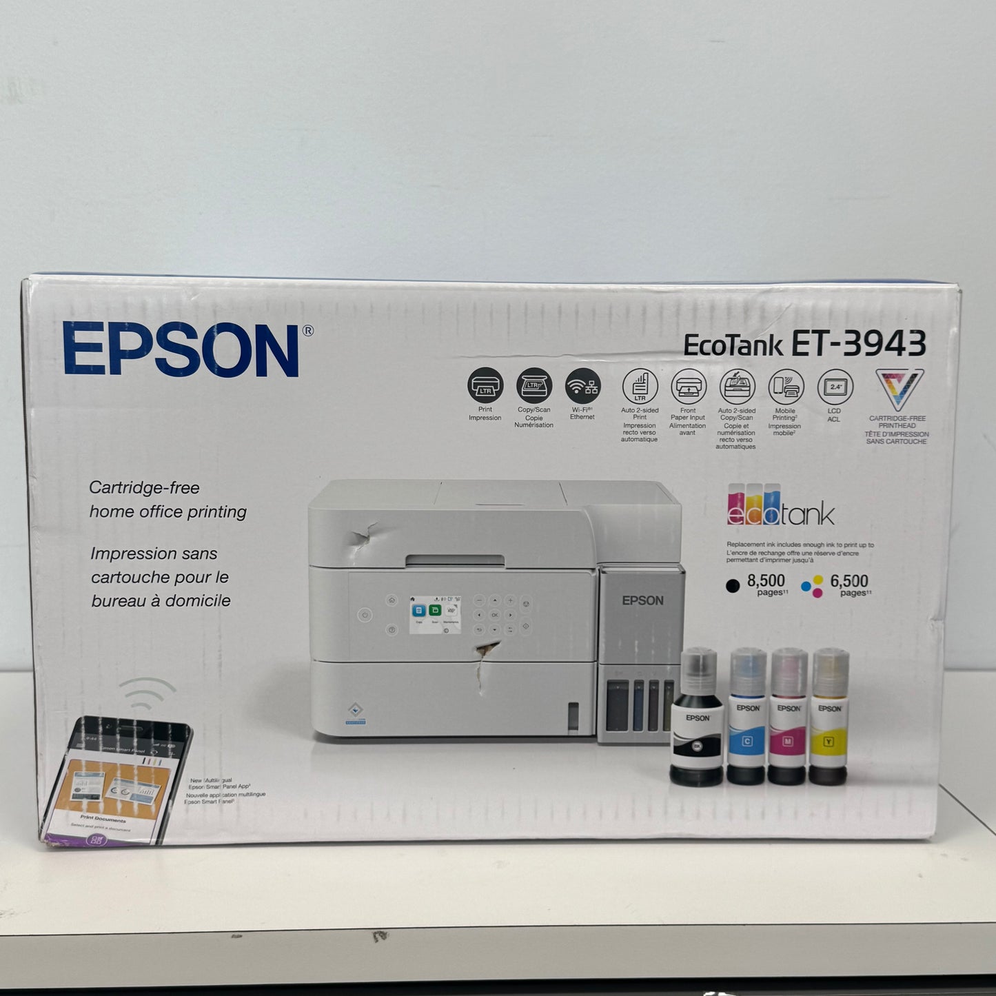 New Epson EcoTank Wireless Printer ET-3943